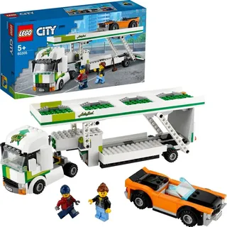 LEGO 60305 City Autotransporter Spielzeug mit Muscle Rennwagen und Doppeldecker-Anhänger - Schwarz