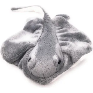 Onwomania Plüschtier Kuscheltier Stoff Tier Stachelrochen grau Fisch 25 cm - Grau