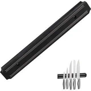 2 x Magnetleiste Wand, Gerätehalter, magnetische Küchenleiste, Messer & Werkzeug, Kunststoff, 33 cm breit, schwarz - Schwarz