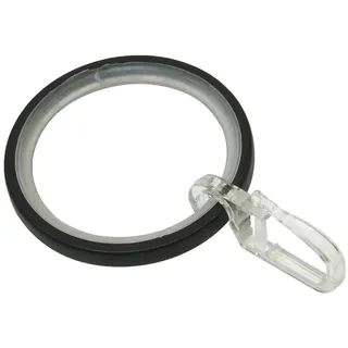GARDINIA Gardinenringe Set 1-läufig Ø 25 mm 10-teilig Schwarz Matt