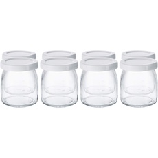 Steba 8 Glas-Joghurtbecher mit Deckel im Set, Volumen pro Glas: ca. 0,18 Liter, Leichte Reinigung, passend zum JM 3