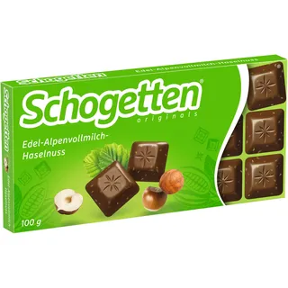 Schogetten Edel-Alpenvollmilch-Haselnuss Schokoladentafel 100 g