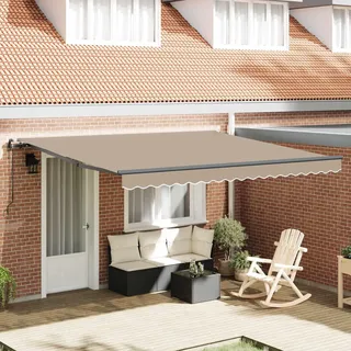 vidaXL Einziehbare Markise Beige 400 x 300 cm Stoff und Aluminium - Beige