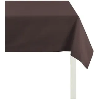 Tischdecke APELT "4362 Rips - UNI" Gr. 1, braun, Ø:170cm, Baumwolle, Polyester, Tischdecken, Tischdecke, Wasser- und Schmutzabweisend