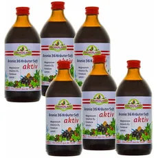 Aronia 36 Kräuter Saft aktiv mit Magnesium - 6 Flaschen a 0,5 Liter