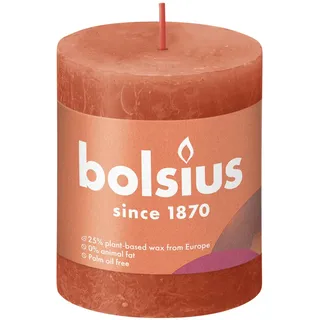 Bolsius Rustiko Shine Stumpenkerze 8 cm orange