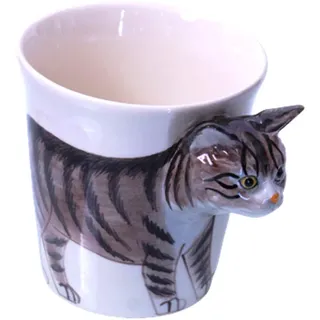 3D Tier/Katzen-Tasse 3D groß/lustig/mit Ohren Tasse/Becher Katzen-Motiv/Katzenliebhaber Geschenk-Idee/Deko-Ration Keramik