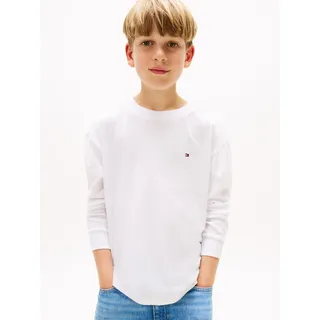 Langarmshirt TOMMY HILFIGER "ESSENTIAL T-SHIRT LS", Jungen, Gr. 74, weiß, Single Jersey, Obermaterial: 100% Baumwolle, unifarben, regular fit hüftlang, Rundhals, Bündchen, Shirts Langarmshirt, für Kinder bis 16 Jahre, Markenlogo