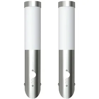 Gartenleuchten 2 Wandlampen mit Bewegungsmelder - Silber, Bunt