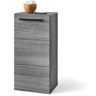 SILVER Badezimmer Kommode in Rauchsilber FSC-zertifiziert - Badezimmerschrank Bad Schrank mit viel Stauraum - 34 x 72 x 30 cm (B/H/T)