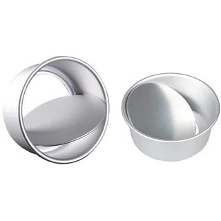 Mirrwin Kuchenform aus Aluminium, runde Kuchenform, tiefer Boden, rund, mit abnehmbarem Boden aus Aluminium, antihaftbeschichtet, für Kuchen von Hochzeit/Geburtstag/Weihnachten, 6 Zoll und 8 Zoll