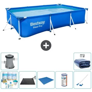 Bestway Steel Pro Rechteckig - 300x201x66 cm - 8-teilig S21553 - Blau