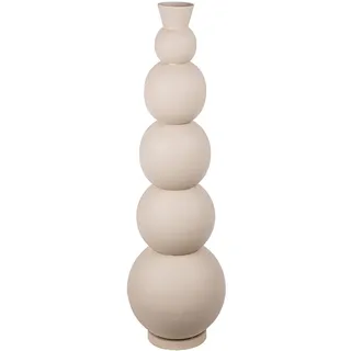 Casablanca Deko Vase groß Bodenvase - Moderne Vase XL aus Eisen - Wohnzimmer Dekoration Vase für Pampasgras Blumen - Farbe: Beige - Grau Höhe 76 cm