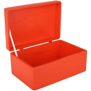 Creative Deco Rot Große Holzkiste mit Deckel | 30 x 20 x 14 cm (+/-1cm) | Ostern Kiste Holzbox Erinnerungsbox Baby Aufbewahrungsbox Spielzeugkiste Kasten | Für Hochzeit, Geburtstag