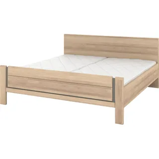 Musterring Holzbett MUSTERRING "Sorrent, Bettgestell, Bettrahmen, teilmassiv Eiche", braun, B:200cm L:200cm, Betten, Bettgestell, Eiche teilmassiv, Liegehöhenverstellung, Stollenfußteil
