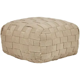 Beliani Pouf Beige Bodla , Kunststoff , Quadratisch , 50x30x50 cm , Wohnzimmer, Sessel, Hocker & Hockerbänke, Poufs