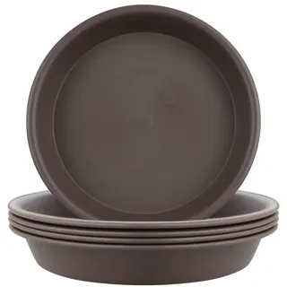 LIKOSO Blumentopf Untersetzer 30cm, Blumenuntersetzer, Braun Kunststoff Tropfschalen Untersetzer für Pflanzkübel für Indoor Outdoor Pflanzen 5er-Set
