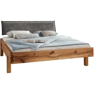 Valnatura Balkenbett , Anthrazit, Wildeiche , Holz , Wildeiche , massiv , 200x200 cm , in verschiedenen Größen erhältlich, für Lattenrost geeignet , Schlafzimmer, Betten, Einzel- & Doppelbetten