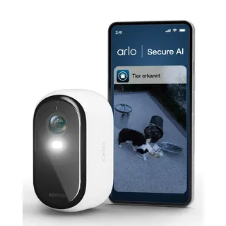 Arlo Essential 2 2K Akku Überwachungskamera Aussen Weiß