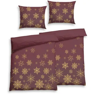 Florella Bettwäsche , Rot , Textil , Stern , 140x200 cm , pflegeleicht, atmungsaktiv, hautfreundlich, angenehm wärmend, schadstoffgeprüft , Heimtextilien, Bettwäsche & Leintücher, Bettwäsche, Flanell-Bettwäsche