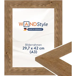 WANDStyle Bilderrahmen A3 Eiche, DIN A3 Bilderrahmen Holz 30x42 cm