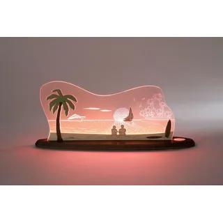 Motivleuchte Südsee Länge ca 47cm NEU Schwibbogen Lichterbogen LED Palmen Meer o