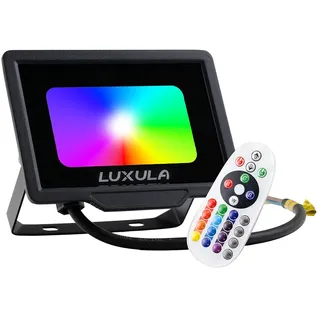 LUXULA LED Fluter 20 W Aluminium, Glas IP65 mit Fernbedienung schwarz