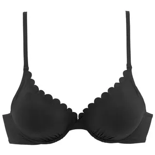 LASCANA Bügel-Bikini-Top Scallop Schwarz 36 Cup D