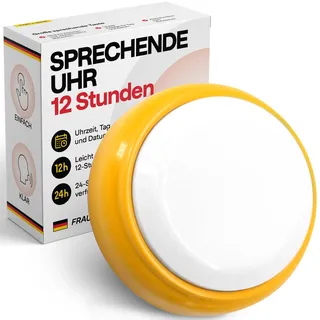 Top Life Sprechende Uhr 12-Stundenformat - Leichter zu verstehen - Sprachuhr für Ältere, Sehbehinderte, Blinde, Alzheimerpatienten - Wecker hoher Sichtbarkeit, Deutsche Stimme