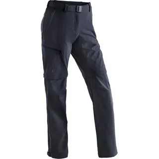 Outdoorhose MAIER SPORTS "Nata", Damen, Gr. 21, Kurzgrößen, blau (dunkelblau), 90% Polyamid, 10% Elasthan, Hosen Outdoorhose, Damen Zip-Off Wanderhose, atmungsaktive Trekkinghose, Regular Fit