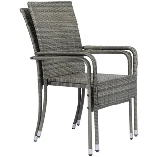 Juskys Yoro Gartenstuhl 50 x 50 x 90 cm grau 2 St.