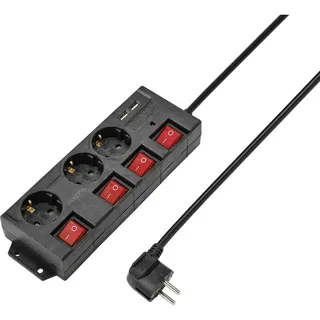 Sygonix Steckdosenleiste 1 St. Schwarz