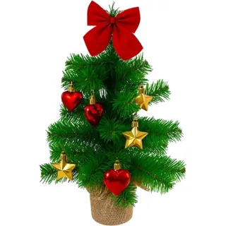 Künstlicher Weihnachtsbaum 45 cm Ruhhy – grün, dicht, naturgetreu für Tisch und Kommode – geschmückte Weihnachtsdekoration für Zuhause und Büro - Grün