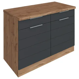 Held Unterschrank Florenz 120 x 86 x 60 cm Grau/Eiche
