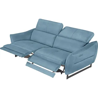 Egoitaliano 2,5-Sitzer »Dafne, elegantes Designsofa mit hohem Sitzkomfort« mit und ohne elektrischer Relaxfunktion, Kopfteile manuell verstellbar, blau