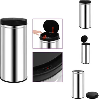 vidaXL Automatischer Sensor-Mülleimer 80 L Edelstahl - Mülltonnen & Abfalleimer - Silber