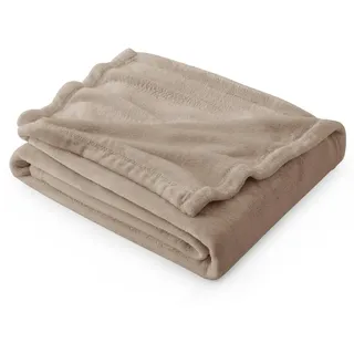 BEDSURE Kuscheldecke Flauschig Decke Fleecedecke - Wohndecke Warm Winter Weich, Sofadecke Kleine, Decke Couch Blanket, Wohn- & Kuscheldecken Kinder 130x150cm, Hellbraun