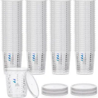 Benbow Profi-Messbecher mit Deckel 400x 680ml mit vielfältiger Skalierung - Becher mit Skala, Lackmischbecher, Meßbecher, Lackbecher