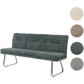 Sitzbank HWC-H70, Esszimmerbank Bank Polsterbank, Lehne Stoff/Textil Chenille Edelstahl gebürstet 18