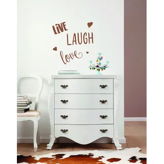 KOMAR Deko-Sticker Live Laugh Love 50 cm x 70 cm