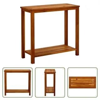 The Living Store Garten-Konsolentisch 80x35x75 cm Massivholz Akazie - Braun