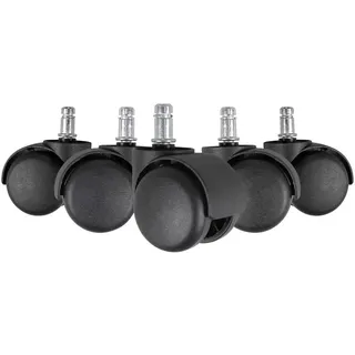 Mid.you Drehstuhlrolle , Schwarz , Kunststoff , 5-teilig , Büromöbel, Bürostühle, Bürostuhl-Ersatzteile & Bodenschutzmatten