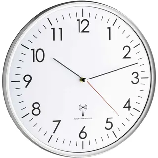 TFA Funkwanduhr 33,0 cm 603514 silber/weiß