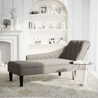 vidaXL Chaiselongue mit Kissen und Rechter Armlehne Taupe Stoff - Taupe