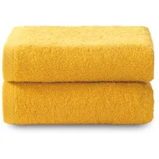 Top Towel Plus - große Badetücher - 2 Handtücher oder Waschlappen - 50 x 100 cm - 100% Baumwolle - Gold