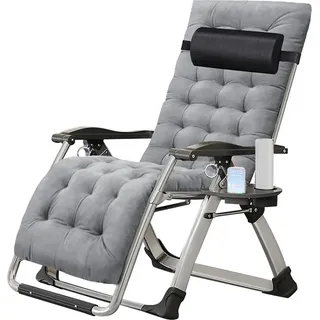 Terassenstuhl Balkonstuhl Freizeitstuhl Liegestuhl # SR11 Klappbar Met - Grau