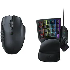 Razer Naga V2 HyperSpeed - Ergonomische Kabellose MMO Gaming Maus & Tartarus V2 - Gaming Keypad