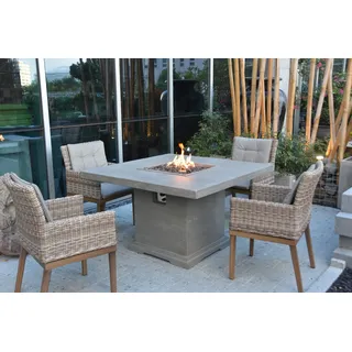 Elementi Gasfeuerstelle "Birmingham" in Beton-Optik grau 122 x 122 x 75 cm (L x B x H)