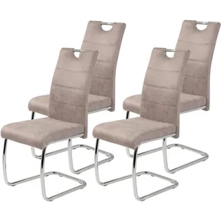 Mid.you Schwingstuhl-Set , Beige , Metall, Textil , Rundrohr, C-Form , 43x98x59 cm , mit Griff , Esszimmer, Stühle, Schwingstühle