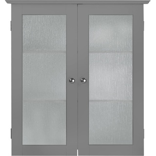 Teamson Home Badezimmer Connor Wandschrank Mit 2 Glastüren Grau EHF-581G